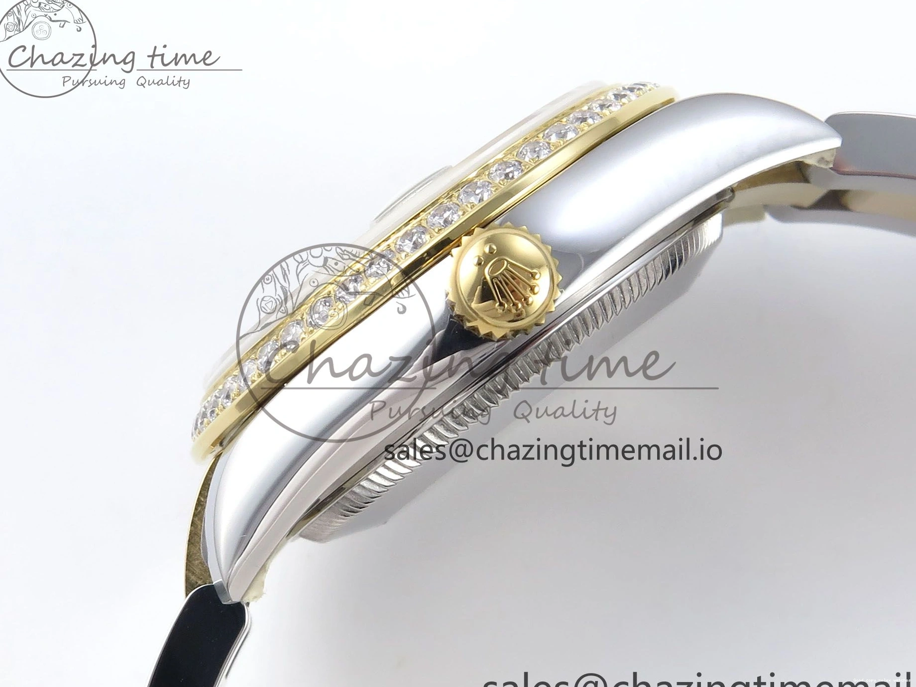 Rolex copies cheap SS 402 ETA YG Bracelet Steel 904L 1:1 ARF Silver OdorResistant 278383RBR Best DateJust Bezel Dial Diamonds 31 on Oyster Edition Diamonds 1103